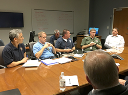 Zenji Nakazawa, Chris Anderson, and others at North Carolina's State Emergency Operations Center.