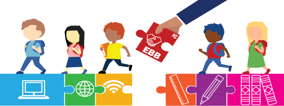 illustration of school children walking on puzzle pieces illustration of school children walking on puzzle pieces