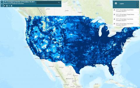 LTE Coverage by Number of Providers - YE 2017